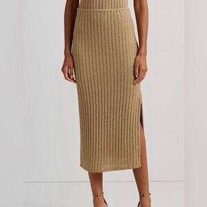 Lauren Ralph Lauren Women's Rib-Knit Linen Pencil Skirt